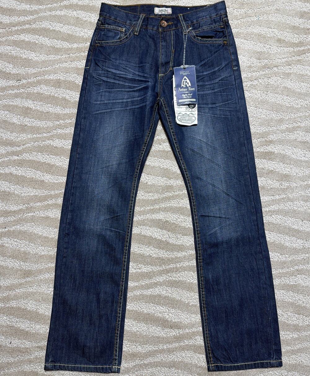 mens ANTIQUE RIVET Selvedge Bootcut jeans size 29x30 NWT!!